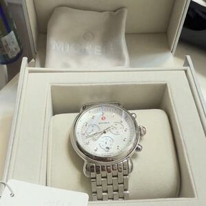 Michele Diamond Silver Chronograph Watch